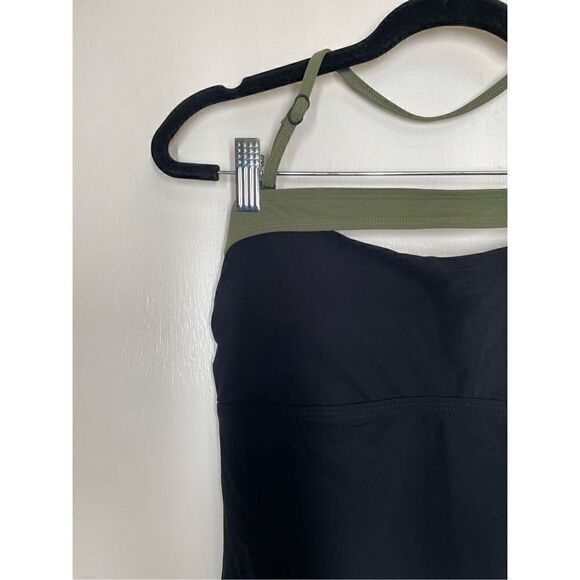 Flagpole NYC Gemma Keyhole Black with green trim Bandeau Swimsuit size M - Picture 4 of 15